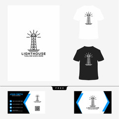 ligthouse logo design vector illustration