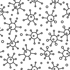 Virus epidemic seamless pattern. Backdrop with illustration of novel Coronavirus background. Ornamental COVID-19 medical design. Abstract bacterium tile texture.