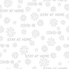 Virus epidemic seamless pattern. Backdrop with illustration of novel Coronavirus 2019-nCoV background.  Ornamental COVID-19 medical design. Abstract bacterium tile texture.