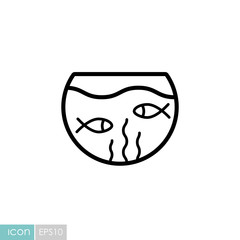Fish aquarium vector icon. Pet animal sign