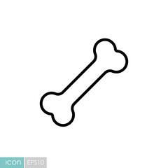 Dog bone vector icon. Pet animal sign
