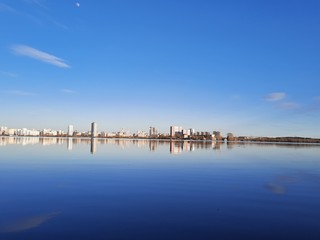 lake and blue sky