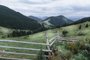 Fototapeta premium mountain landscape with fence