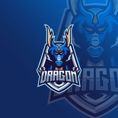 Dragon Esport Mascot Logo Design For Gaming Club