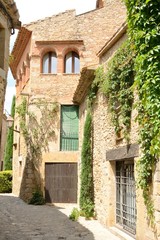 Fototapeta na wymiar Stone houses in Girona village