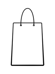 Outline style paper bag isolated illustration on white background
