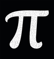 Pi Symbol with Cracked Texture Look 