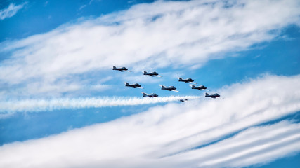 airplanes flying in the sky
