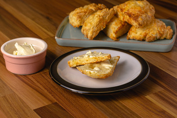 Cheese scones on a plate