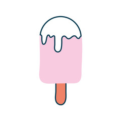 Isolated ice cream with stick flat style icon vector design