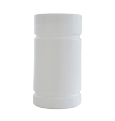 plastic jar with lid on isolated white background
