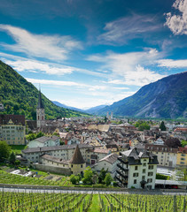 Fototapeta na wymiar view of the old town of Chur in Switzerland