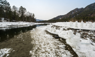 Nonfreezing winter lake