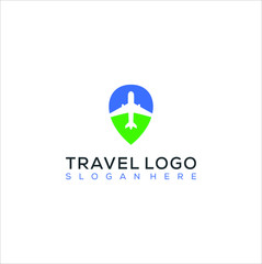 Travel logo design icon vector template. Travel destination vacation trip symbol graphic