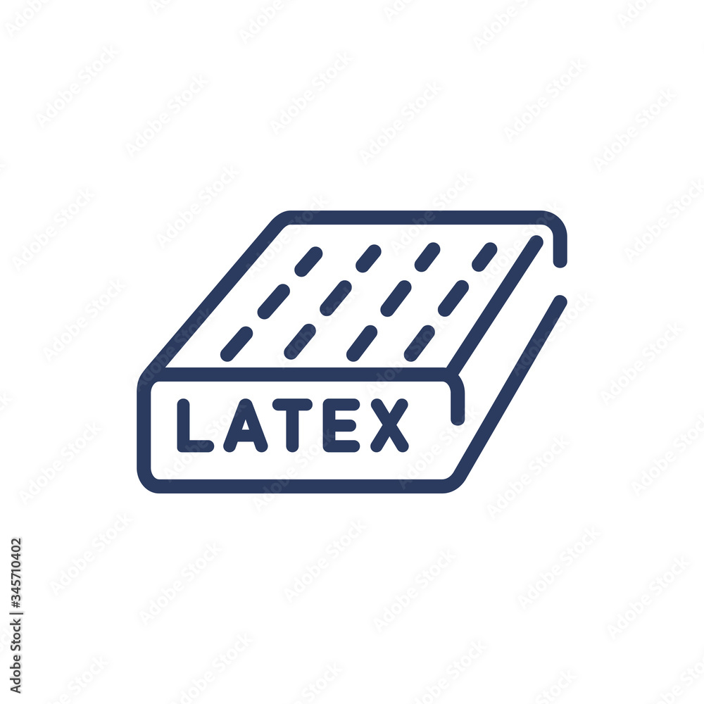 Poster latex mattress thin line icon. soft, flexibility, elastic isolated sign. comfort and sleeping concep