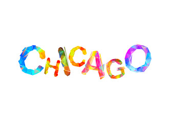 Chicago. Word of colorful triangular letters