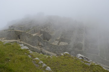 Mglisty poranek w Machu Picchu - Peru