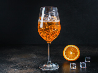  orange lemonade citrus, ice drink beverage soda Menu concept. food background. top view copy space for text