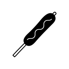 Corn dog silhouette style icon vector design