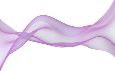 Abstract wave. Scarf. Bright ribbon on white background. Abstract smoke. Raster air background. 3D illustration