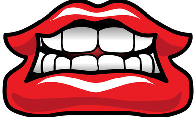 illustration of mouth open mouth with teeth