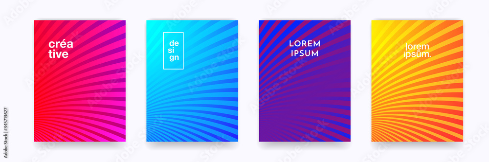 Poster Pattern backgrounds, color gradient halftone wave line abstract trendy graphic design. Simple minimal wave line element pattern backgrounds in halftone color gradient
