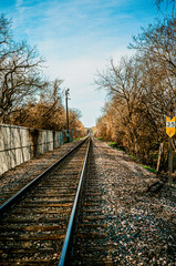 Fototapeta premium Tracks away on 35mm film