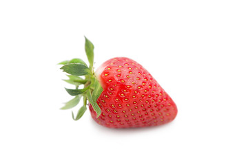 Ripe fresh organic strawberry isolated on a white background.