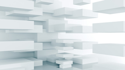 Abstract architectural background, rectangular blocks, 3D rendering
