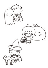 Draw for painting children. Halloween illustration