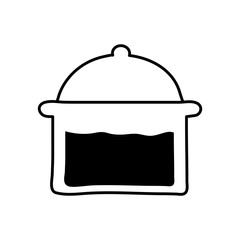 kitchen pot silhouette style icon vector design