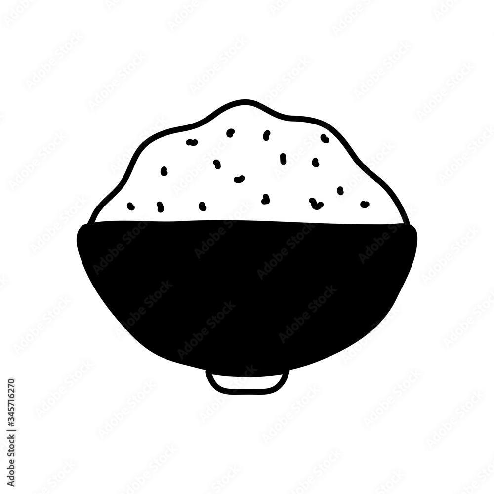 Wall mural kitchen bowl silhouette style icon vector design