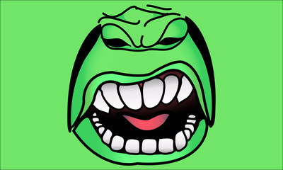 Green man mouth