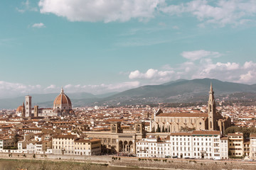 Fototapeta na wymiar Panoramic view of Florencia from Piazzale Michelangelo