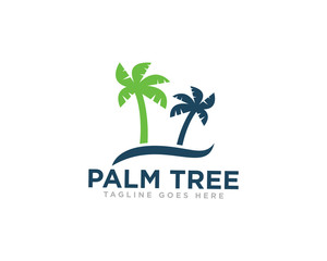 Obraz premium Palm Tree Logo Design Vector