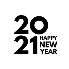 2021 text logo design. Happy new year label. Busines decoration sign.
