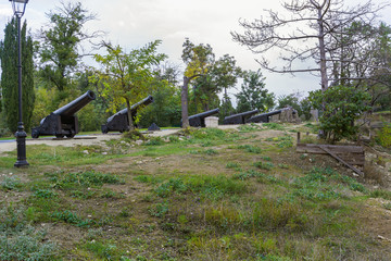 Fototapeta na wymiar Artillery positions on Malakhov mound