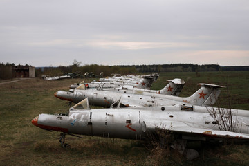 abandoned aircraft at the airport