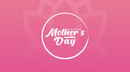 Happy mother's day modern calligraphy sign, banner, design, concept with white text on a pink background. 