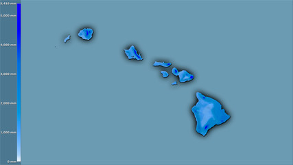 United States Hawaii, annual precipitation - dark glow