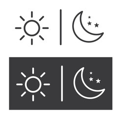 The sun and moon with stars.
