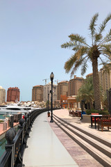 The Marina Waterfront Walkway At The Pearl In Doha, Qatar