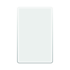 White tablet mockup, clay computer screen isolated on white background