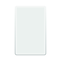 White tablet mockup, clay computer screen isolated on white background