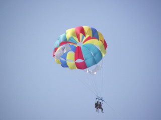 parasailing in the sky