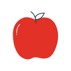 Apple fruit flat style icon vector design