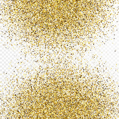 Gold glitter celebratory confetti background