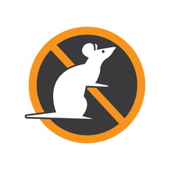 Rat warning sign, vector illustration.