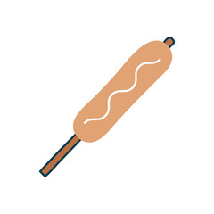 Corn dog flat style icon vector design