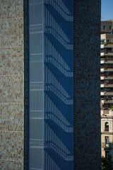 Facade of building in Barcelona,Spain. Architecture in Europe